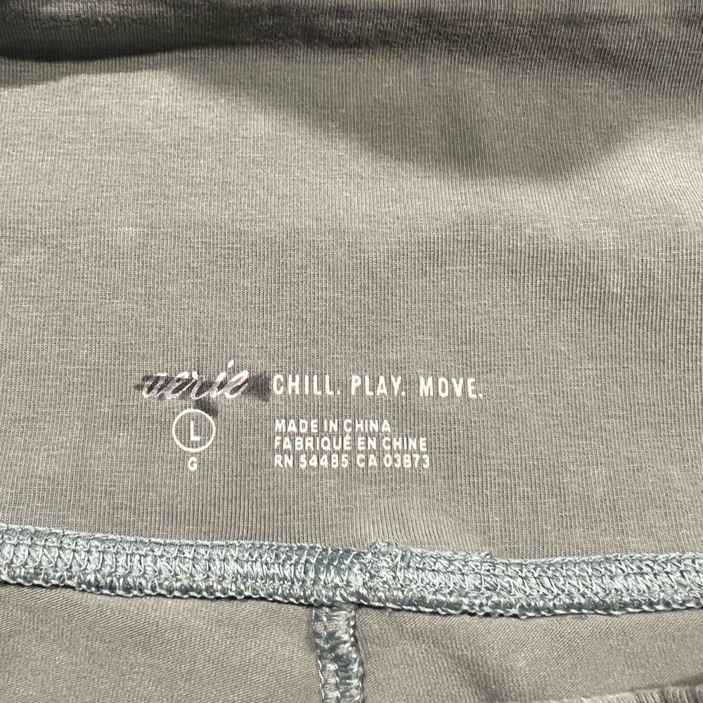 Aerie Women's Size Large Ribbed Green Wash Joggers Athleisure Gym Yoga - Picture 6 of 6
